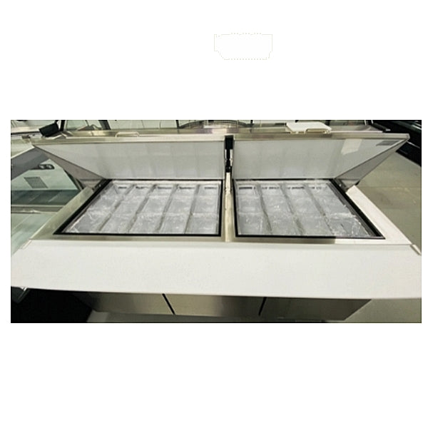 72" CHEF  Triple Door Refrigerated Mega Top Sandwich Prep Table S-72M