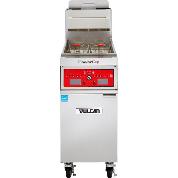 Vulcan Floor Model Gas Fryer 45-50LBS, Built-In Filtration System 1TR45CF