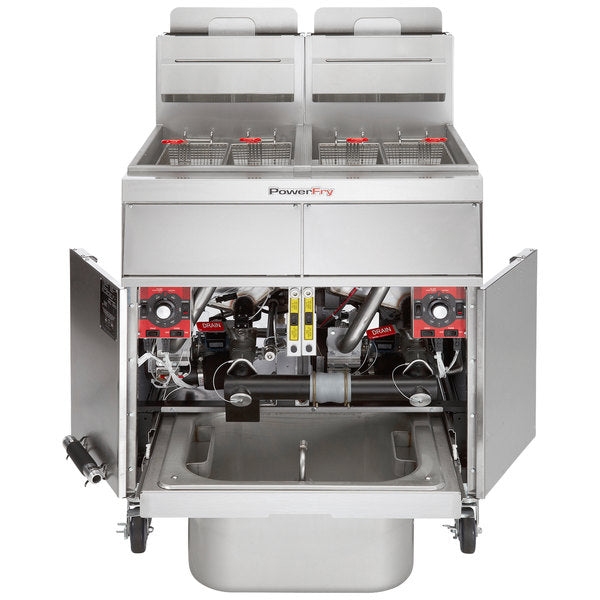 Vulcan Unit Floor Fryer System with Solid State Analog Controls & KleenScreen Filtration 2VK65AF