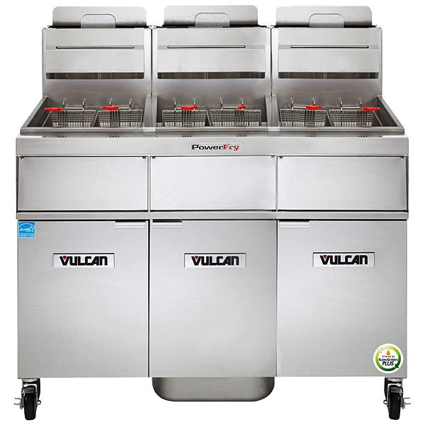 Vulcan Unit Floor Fryer System with Solid State Analog Controls & KleenScreen Filtration 3TR85AF