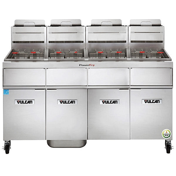 Vulcan Unit Floor Fryer System with Solid State Analog Controls & KleenScreen Filtration 4VK85AF