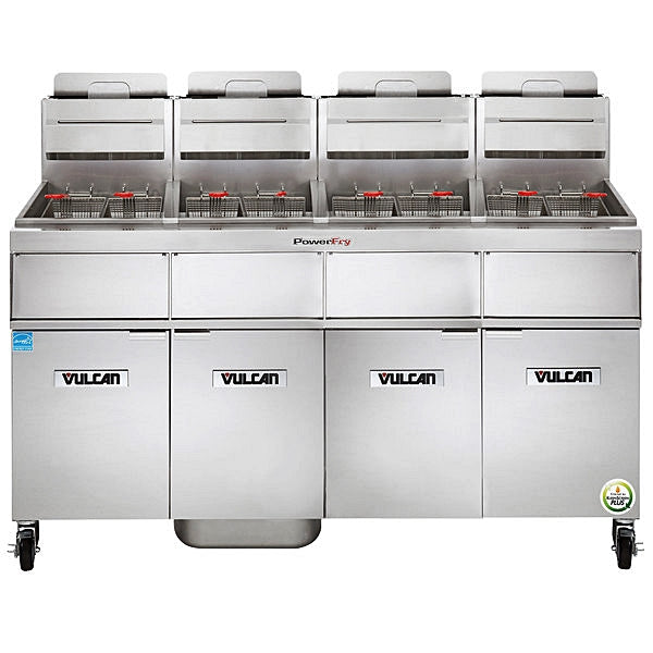 Vulcan Unit Floor Fryer System with Solid State Analog Controls & KleenScreen Filtration 4VK65AF