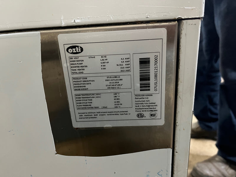 Ozti Pass Through Dishwasher Used FOR01687