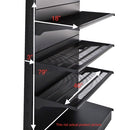 Black Single Side 4 Shelve + 1 Base Gondola, Heavy Duty Gondola Shelve HBR-3066B