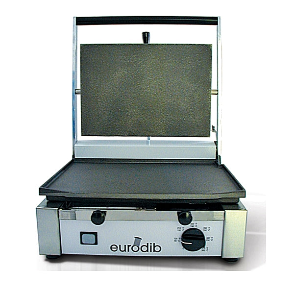 Eurodib Ribbed Top and Bottom Plates Commercial Electric Panini Grill CORT-R