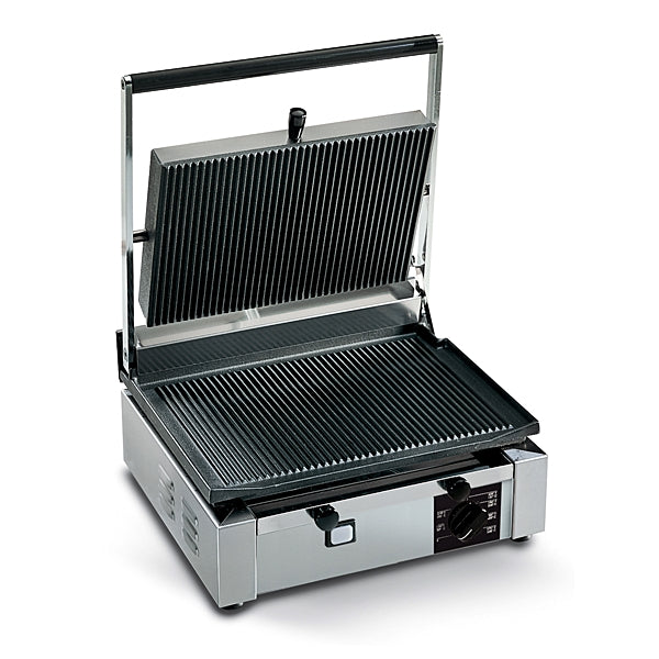 Eurodib Ribbed Top and Bottom Plates Commercial Electric Panini Grill CORT-R