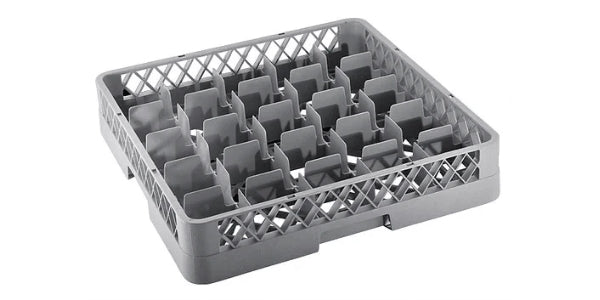 25-Compartment Glass Rack, Plastic