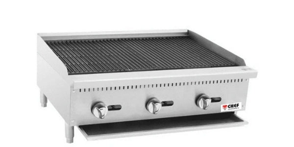 Chef 36″ Heavy Duty Countertop Char-Rock Broiler ATCB -36