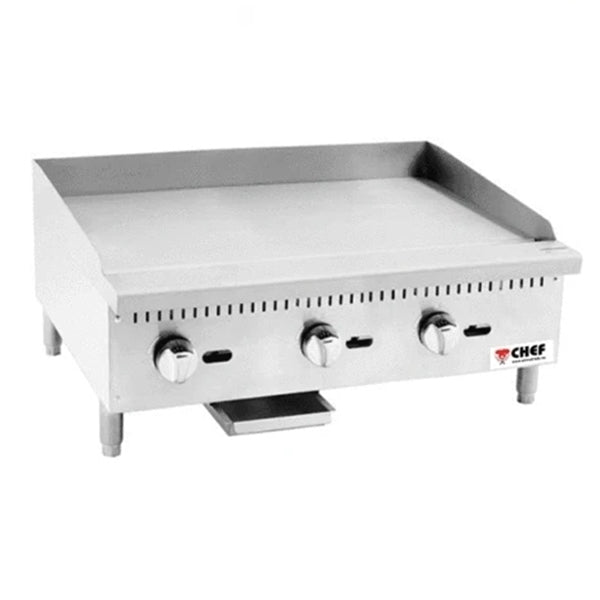 CHEF 36″ Heavy Duty Countertop Manual Flat Griddle ATMG-36