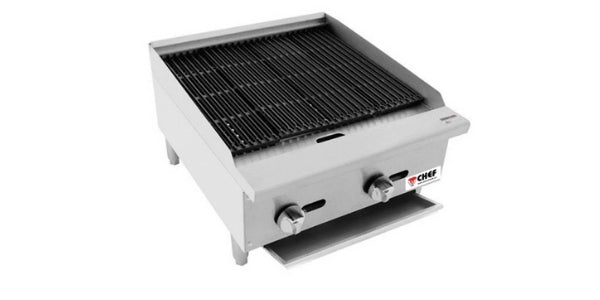 CHEF 24″ Heavy Duty Countertop Char-Rock Broiler ATCB-24