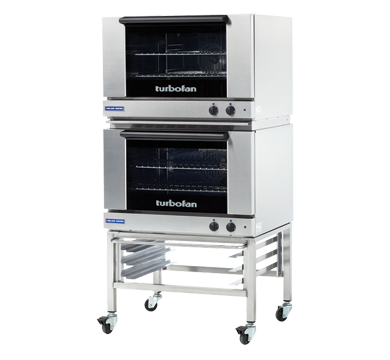 Turbofan Turbofan Double Deck Full Size Electric Convection Oven with Mechanical Controls and Casters E27M2/2C