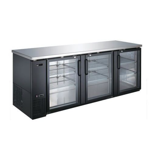 EFI  90″ 3 Door Glass Back Bar Refrigerator CBBGD3-90CC