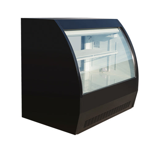 EFI 48″ Curved Glass 2 Door Floor Refrigerated Display Case – Black Exterior CDC-1200B