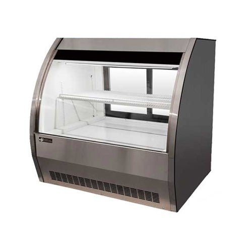 EFI 48″ Curved Glass 2 Door Floor Refrigerated Display Case – Stainless Exterior CDC-1200S