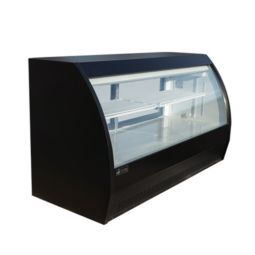 EFI 78″ Curved Glass 2 Door Floor Refrigerated Display Case – Black Exterior CDC-2000B
