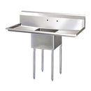 EFI 24″ x 24″ x 14″ Corner Drain One Compartment Sink With Two Drain Boards SI824-1B