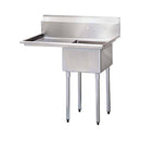 EFI 24″ x 24″ x 14″ Corner Drain One Compartment Sink With Left Drain Board SI824-1L