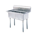 EFI 24″ x 24″ x 14″ Corner Drain Two Compartment Sink With No Drain Board SI824-2N