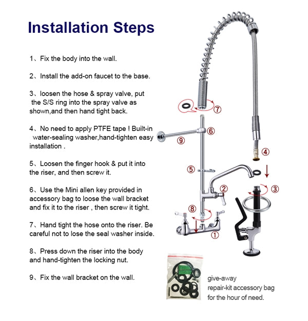 Commercial Pre-Rinse Faucet MS-5803-1P