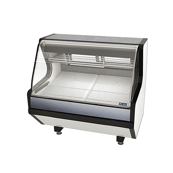 51'' Pro-Kold Curved Glass Meat Case - MCRU-52-W