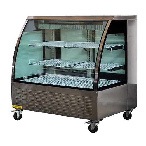 37'' CHEF Stainless Steel Curved Display Cooler 7.2 Cu.Ft., STD-3732-S