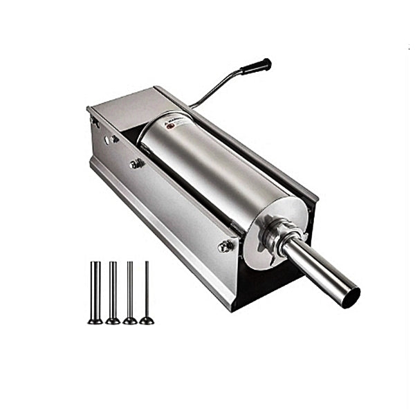 CHEF Stainless Steel Horizontal Sausage Stuffer 35LBS Capacity, 16L-SSH