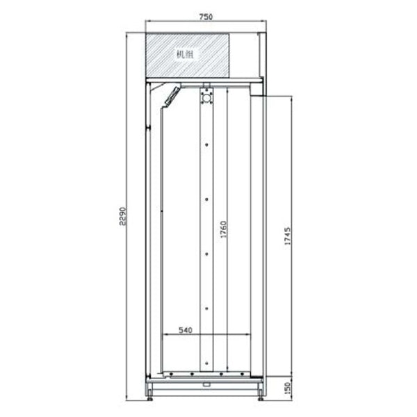 74'' CHEF Meat Hanger Display Cooler 52.9 Cu.Ft - HMC-1975