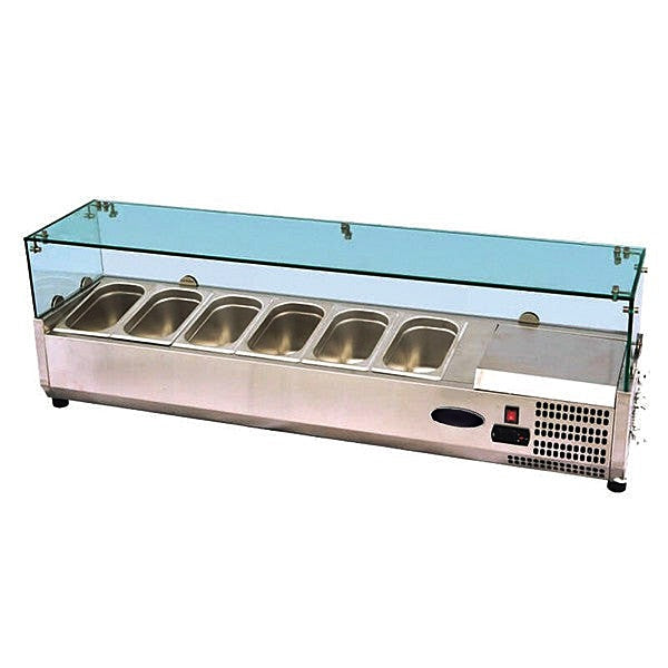 55" CHEF Refrigerated Countertop Salad Bar/Topping Rail ESL3681