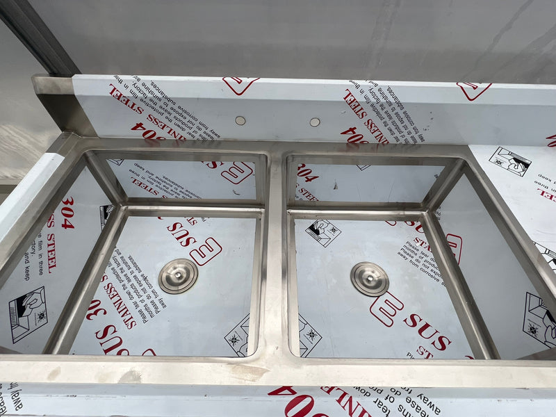 71'' CHEF Two Tub Sink with Centre Drain & Right Drainboard CH-2024