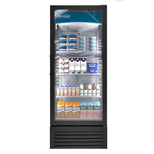 25" Pro-Kold Single Glass Door Cooler 11.5 Cu.Ft., VC-12
