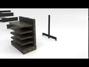 Black Double Sided 4 Shelve + 1 Base Gondola, Heavy Duty Supermarket Shelve HBR-3008B