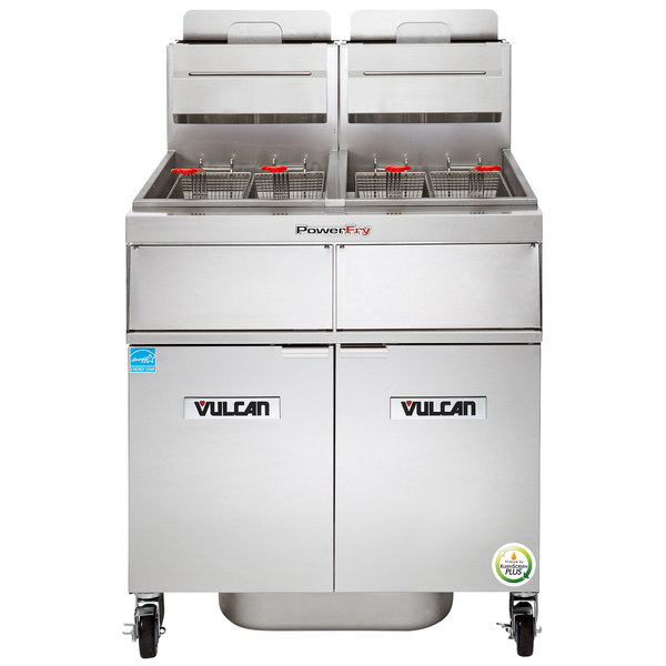 Vulcan Unit Floor Fryer System with Solid State Analog Controls & KleenScreen Filtration 2VK85AF