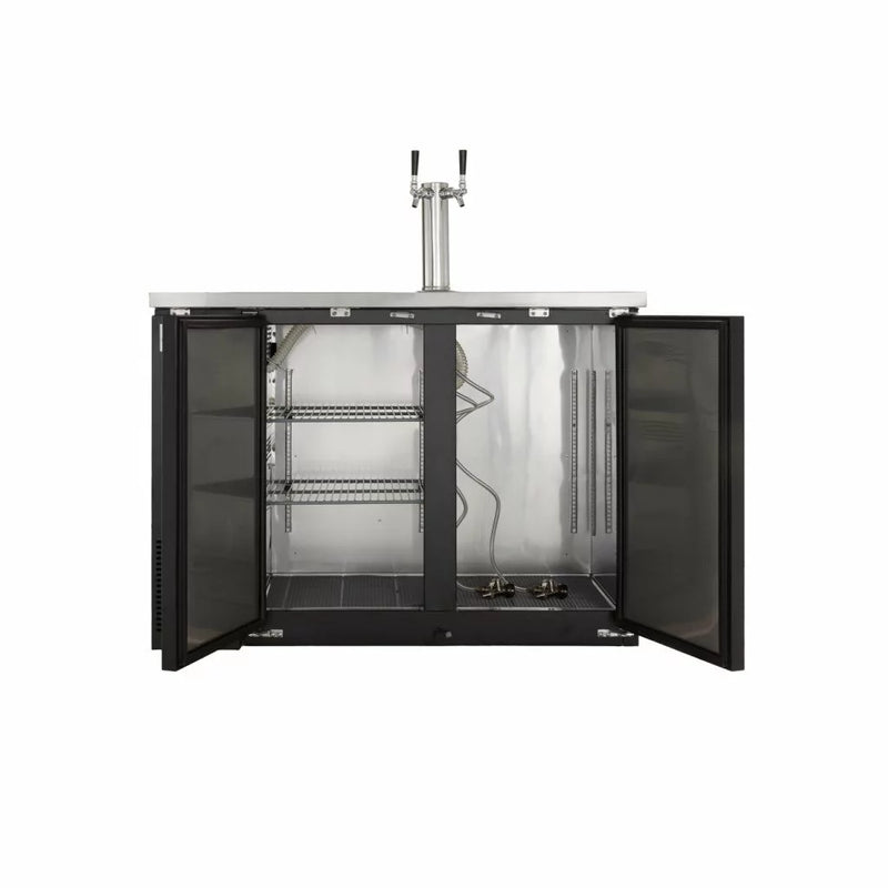 48" CHEF Draft 2 Tap Beer Dispensing Cooler UDD-24-48